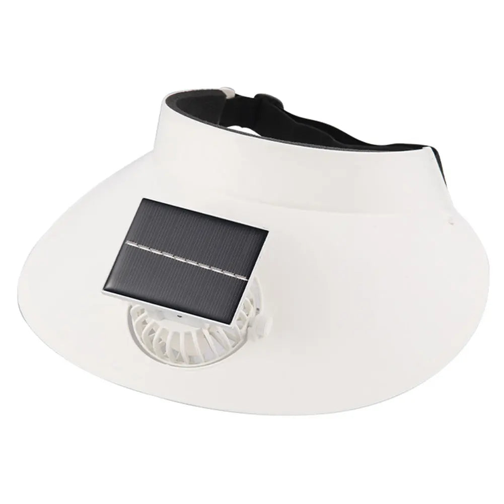 SummerMists™ Outdoor Sun Visor Hat with USB & Solar Powered Cooling Fan