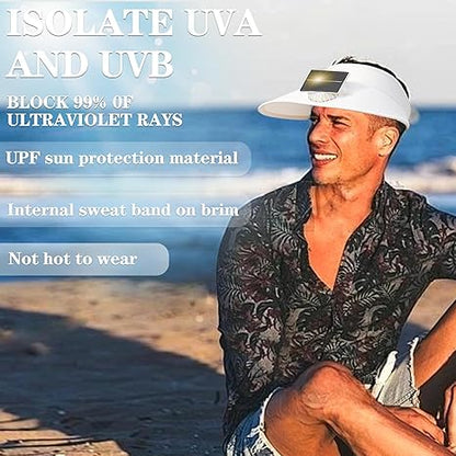 SummerMists™ Outdoor Sun Visor Hat with USB & Solar Powered Cooling Fan